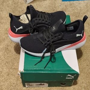 Puma Black and Pink Better Foam Adore Shoes